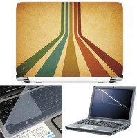 FineArts Abstract Lines Light Brown 3 in 1 Laptop Skin Pack With Screen Guard & Key Protector Combo Set(Multicolor)   Laptop Accessories  (FineArts)