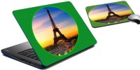 meSleep Eiffel Tower Laptop Skin And Mouse Pad 253 Combo Set(Multicolor)   Laptop Accessories  (meSleep)