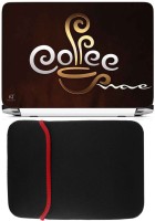 View FineArts Coffee Laptop Skin with Reversible Laptop Sleeve Combo Set(Multicolor) Laptop Accessories Price Online(FineArts)