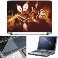 FineArts Burning Leaves 3 in 1 Laptop Skin Pack With Screen Guard & Key Protector Combo Set(Multicolor)   Laptop Accessories  (FineArts)