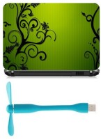 Print Shapes Green abstract with black trees Combo Set(Multicolor)   Laptop Accessories  (Print Shapes)