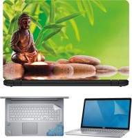 FineArts Buddha on Stone 4 in 1 Laptop Skin Pack with Screen Guard, Key Protector and Palmrest Skin Combo Set(Multicolor)   Laptop Accessories  (FineArts)