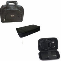 De-techInn Combo Of 3 In 1 Laptop Bag,Hard disk bag With 80 CD/ DVD storage Bag Combo Set(Black, Multicolor)   Laptop Accessories  (De-TechInn)