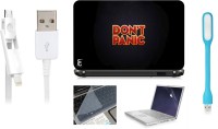 Print Shapes Don’t Panic Laptop Skin with Screen Guard ,Key Guard,Usb led and Charging Data Cable Combo Set(Multicolor)   Laptop Accessories  (Print Shapes)