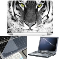 FineArts White Tiger Face 3 in 1 Laptop Skin Pack With Screen Guard & Key Protector Combo Set(Multicolor)   Laptop Accessories  (FineArts)