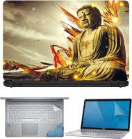 FineArts Buddh Big Statue 4 in 1 Laptop Skin Pack with Screen Guard, Key Protector and Palmrest Skin Combo Set(Multicolor)   Laptop Accessories  (FineArts)