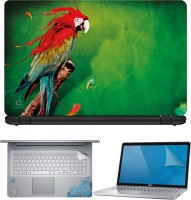 FineArts Parrot 4 in 1 Laptop Skin Pack with Screen Guard, Key Protector and Palmrest Skin Combo Set(Multicolor)   Laptop Accessories  (FineArts)