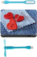 Print Shapes Red hearts with needle Combo Set(Multicolor)   Laptop Accessories  (Print Shapes)