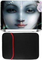 FineArts Lord Krishna Laptop Skin with Reversible Laptop Sleeve Combo Set(Multicolor)   Laptop Accessories  (FineArts)