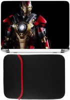 FineArts Iron Man Laptop Skin with Reversible Laptop Sleeve Combo Set(Multicolor)   Laptop Accessories  (FineArts)