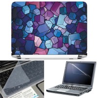 FineArts Blue Cubes 3 in 1 Laptop Skin Pack With Screen Guard & Key Protector Combo Set(Multicolor)   Laptop Accessories  (FineArts)