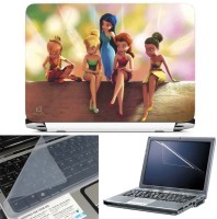 FineArts Tinkerbell 3 in 1 Laptop Skin Pack With Screen Guard & Key Protector Combo Set(Multicolor)   Laptop Accessories  (FineArts)