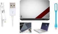 Print Shapes White and Red strip Combo Set(Multicolor)   Laptop Accessories  (Print Shapes)