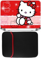 FineArts Hello Kitty Red Laptop Skin with Reversible Laptop Sleeve Combo Set(Multicolor)   Laptop Accessories  (FineArts)