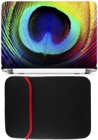 FineArts Multi Feather Laptop Skin with Reversible Laptop Sleeve Combo Set(Multicolor)   Laptop Accessories  (FineArts)