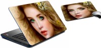 meSleep Beautiful Girl Laptop Skin And Mouse Pad 350 Combo Set(Multicolor)   Laptop Accessories  (meSleep)