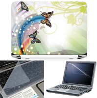 FineArts Three Butterflies 3 in 1 Laptop Skin Pack With Screen Guard & Key Protector Combo Set(Multicolor)   Laptop Accessories  (FineArts)