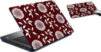 meSleep Mehroon Floral Laptop Skin and Mouse Pad 159 Combo Set(Multicolor)   Laptop Accessories  (meSleep)