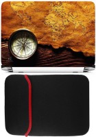 FineArts Compass 1 Skin Laptop Skin with Reversible Laptop Sleeve Combo Set(Multicolor)   Laptop Accessories  (FineArts)