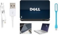 View Print Shapes Blue Dell Laptop Skin with Screen Guard ,Key Guard,Usb led and Charging Data Cable Combo Set(Multicolor) Laptop Accessories Price Online(Print Shapes)