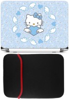 FineArts Hello Kitty Blue Laptop Skin with Reversible Laptop Sleeve Combo Set(Multicolor)   Laptop Accessories  (FineArts)