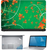 FineArts Green Floral Back 4 in 1 Laptop Skin Pack with Screen Guard, Key Protector and Palmrest Skin Combo Set(Multicolor)   Laptop Accessories  (FineArts)