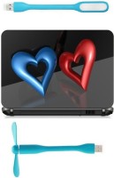 Print Shapes Two red & blue heart Combo Set(Multicolor)   Laptop Accessories  (Print Shapes)