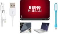Print Shapes Being Human Red logo Combo Set(Multicolor)   Laptop Accessories  (Print Shapes)