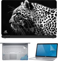 View FineArts White Leopard Green Eyes 4 in 1 Laptop Skin Pack with Screen Guard, Key Protector and Palmrest Skin Combo Set(Multicolor) Laptop Accessories Price Online(FineArts)