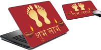 meSleep Shubh Labh Laptop Skin and Mouse Pad 14 Combo Set(Multicolor)   Laptop Accessories  (meSleep)