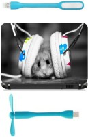 Print Shapes Hamster Listen To Music Funny Pics Combo Set(Multicolor)   Laptop Accessories  (Print Shapes)