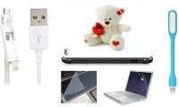 Print Shapes Red Heart teddy Combo Set(Multicolor)   Laptop Accessories  (Print Shapes)