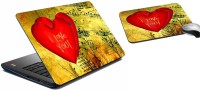 meSleep Heart Laptop Skin And Mouse Pad 355 Combo Set(Multicolor)   Laptop Accessories  (meSleep)