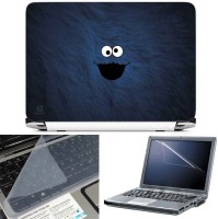 FineArts Eyes on Blue Fur 3 in 1 Laptop Skin Pack With Screen Guard & Key Protector Combo Set(Multicolor)   Laptop Accessories  (FineArts)
