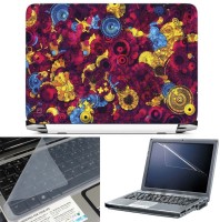 FineArts Abstract Circle 3 in 1 Laptop Skin Pack With Screen Guard & Key Protector Combo Set(Multicolor)   Laptop Accessories  (FineArts)