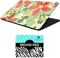 View FineArts Floral - LS5591 Laptop Skin and Mouse Pad Combo Set(Multicolor) Laptop Accessories Price Online(FineArts)