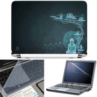 FineArts Buddha Blue Back 3 in 1 Laptop Skin Pack With Screen Guard & Key Protector Combo Set(Multicolor)   Laptop Accessories  (FineArts)
