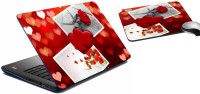 meSleep Heart & Rose Laptop Skin And Mouse Pad 357 Combo Set(Multicolor)   Laptop Accessories  (meSleep)