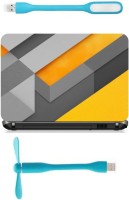 Print Shapes Yellow and gray strips Combo Set(Multicolor)   Laptop Accessories  (Print Shapes)