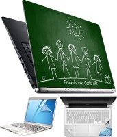 FineArts Friends 4 in 1 Laptop Skin Pack with Screen Guard, Key Protector and Palmrest Skin Combo Set(Multicolor)   Laptop Accessories  (FineArts)