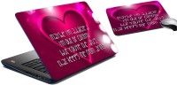 meSleep Heart Laptop Skin And Mouse Pad 381 Combo Set(Multicolor)   Laptop Accessories  (meSleep)