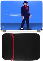 FineArts Michael Jackson Laptop Skin with Reversible Laptop Sleeve Combo Set(Multicolor)   Laptop Accessories  (FineArts)