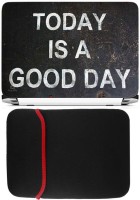 FineArts Good Day Laptop Skin with Reversible Laptop Sleeve Combo Set(Multicolor)   Laptop Accessories  (FineArts)