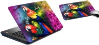meSleep Parrot Laptop Skin and Mouse Pad 153 Combo Set(Multicolor)   Laptop Accessories  (meSleep)