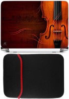 FineArts Guitar Art Laptop Skin with Reversible Laptop Sleeve Combo Set(Multicolor)   Laptop Accessories  (FineArts)