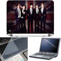 FineArts One Direction Flag 3 in 1 Laptop Skin Pack With Screen Guard & Key Protector Combo Set(Multicolor) RS.299.00