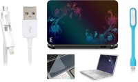 Print Shapes Pink blue Leaf Combo Set(Multicolor)   Laptop Accessories  (Print Shapes)
