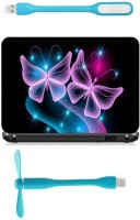 Print Shapes butterflies neon light abstract black Combo Set(Multicolor)   Laptop Accessories  (Print Shapes)