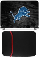 FineArts Lion On Wodden Laptop Skin with Reversible Laptop Sleeve Combo Set(Multicolor)   Laptop Accessories  (FineArts)