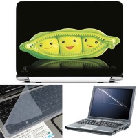 View FineArts Pea Cute 3 in 1 Laptop Skin Pack With Screen Guard & Key Protector Combo Set(Multicolor) Laptop Accessories Price Online(FineArts)